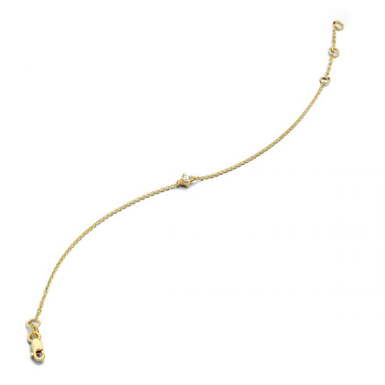 14 krt gouden armband met 0.03crt diamant in het midden. 16.5 - 18.5cm - 62365