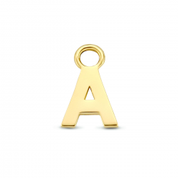 14krt gouden oorbel aanhanger letter A - 62802