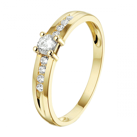 14 karaats gouden ring zirkonia - 62885