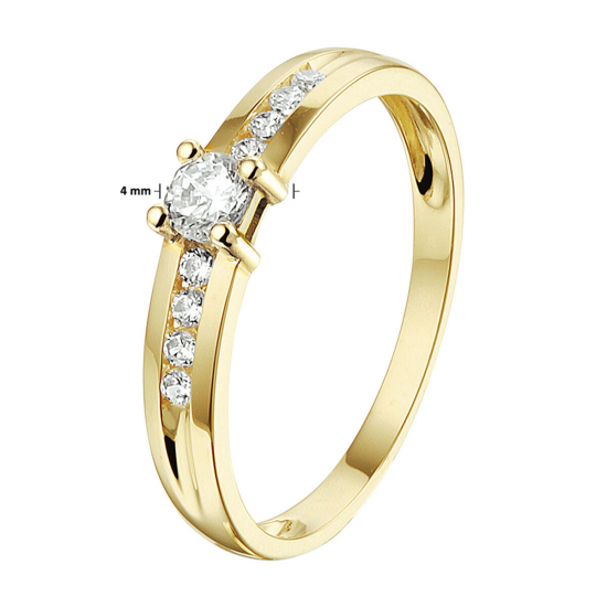 14 karaats gouden ring zirkonia - 62885