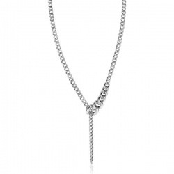 ZIC2309 Zinzi zilver Y collier gourmet aflopend 45cm - 62993