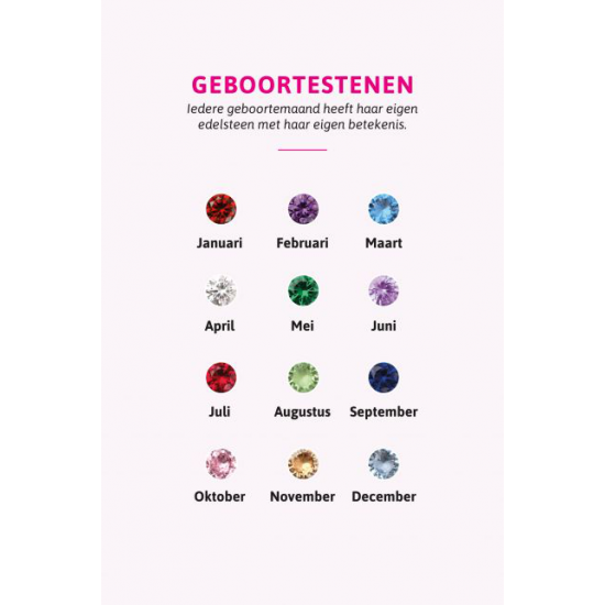 Zinzi geboortesteen oorbedel verguld  Januari granaat zirkonia - 63006