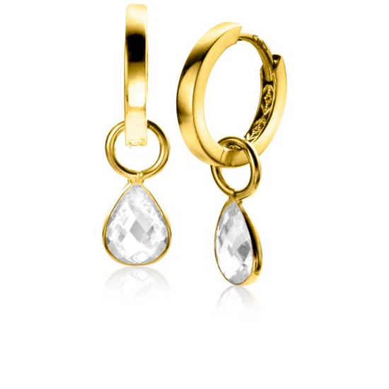 zinzi gold 14krt gouden oorbelaanhangers druppel ZGCH390 - 63042