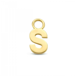Gouden oorbel aanhanger letter S - 63260