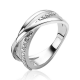 Zinzi ring cross over met zirkonia maat 60 - 63443