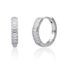 Sparkling jewels oorringen / EAS23 silver huggies horizontal - 63479