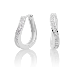 Sparkling jewels oorbel / flaire crystal silver cz polished EAS02 - 63496