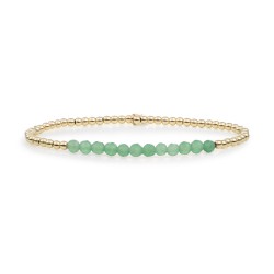 Sparkling jewels armband / green aventurine reverse bold mix gold SBG-GEM29-3MM-line   BLK03G-G29 / - 63533