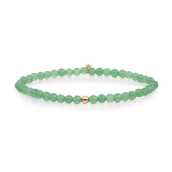 Sparkling jewels armband / green aventurine saturn small gold 4mm  SBG-GEM29-ADD-4MM - 63535