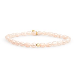 Sparkling jewels armband / saturn small / Peach Pearl / SBG-P03-ADD-4MM - 63553