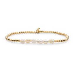 Sparkling jewels armband / Universe / gold 3mm / pearl / SBG-PEARL-3MM-LINE - 63556