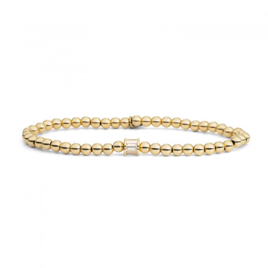 Sparkling jewels armband / gold / baquette cylinder wit zirkonia - 63576