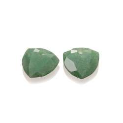 Sparkling jewels earstone / Trillion Cut Green Aventurine - 63653