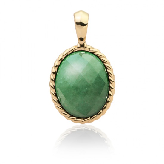 Sparkling jewels Twist amulete green aventurine - 63656