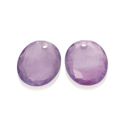 Sparkling  earstones round oval - Amathyst - 63709