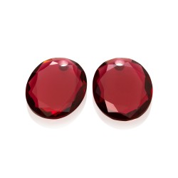 Sparkling jewels earstone / round oval - Fuchsia quartz EAGEM51-RO - 63712