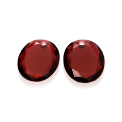 Sparkling jewels earstone / round oval - ruby quartz - EAGEM50-RO - 63713