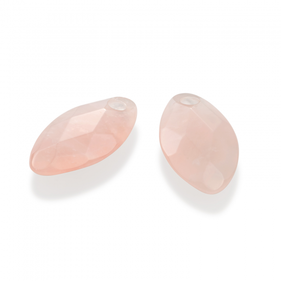 Earstones leaf  Rose quartz EAGEM13-FCLF-S - 63716