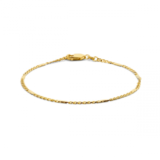 14 karaats gouden armband fantasie 19 cm - 63917