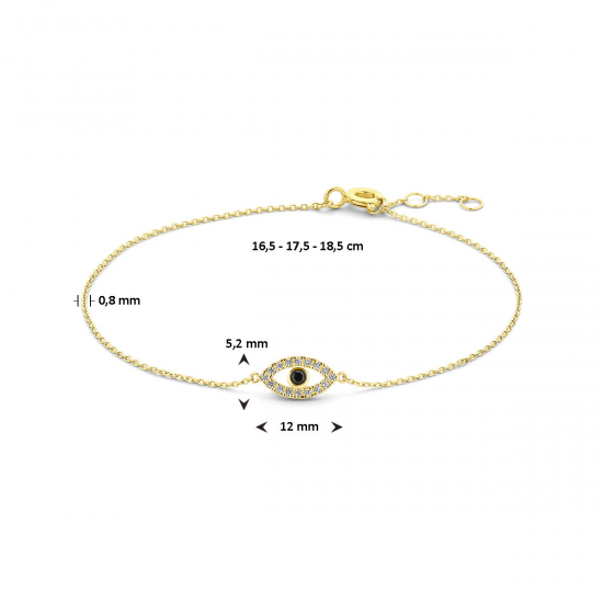 14 karaats gouden armband fantasie 18 cm - 63920
