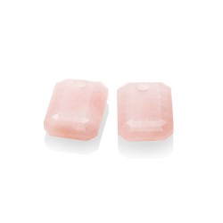 Sparkling jewels  earstones / emerald cut / roze quartz EAGEM13-EC - 63929