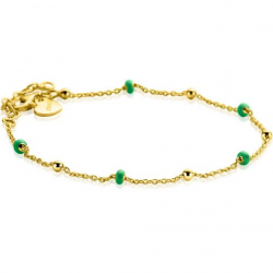Zinzi zilveren vergulde armband met bolletjes groen - 63975
