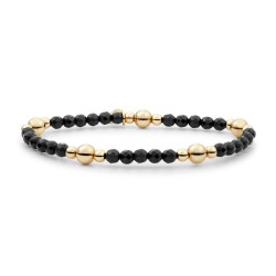 Sparkling jewels bracelet Onyx bold mix gold BLK01G-G07 - 63997