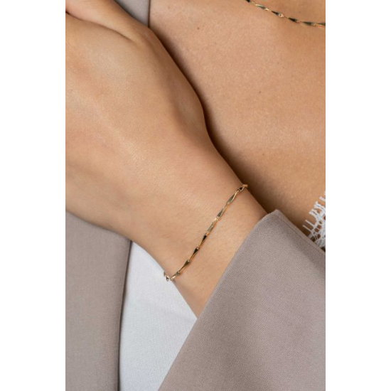 Zinzi armband geel goud verguld gedraaide schakel. ZIA2414G - 64004