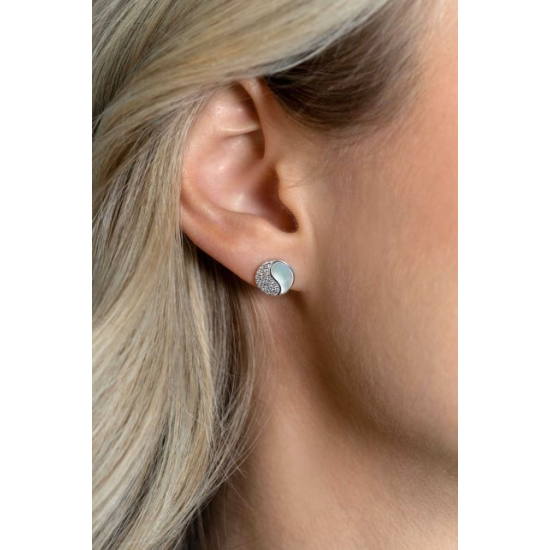 Zinzi oorknoppen ying yang parlmoer zirkonia ZIO2423 - 64008