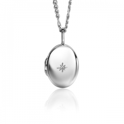 Zinzi medaillon ovaal hanger met zirkonia 15mm - 64009