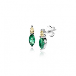 Zinzi oorknopjes groen met gele zirkonia's ZIO2499 - 64022