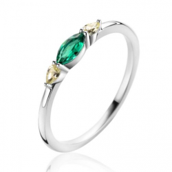 Zinzi ring fantasie groen met geel ZIR2499-54 - 64023