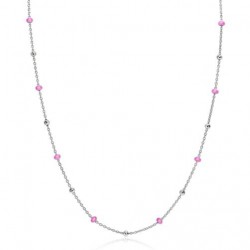Zinzi collier met zilver met roze bolletjes - 64028