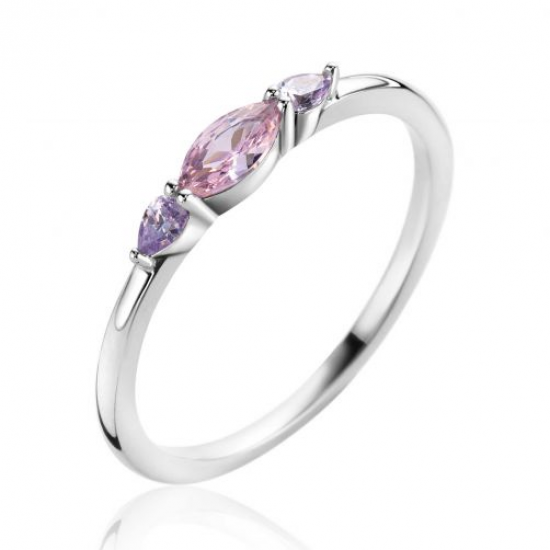 Zinzi ring zirkonia maat 54 roze lila zir2498 - 64030