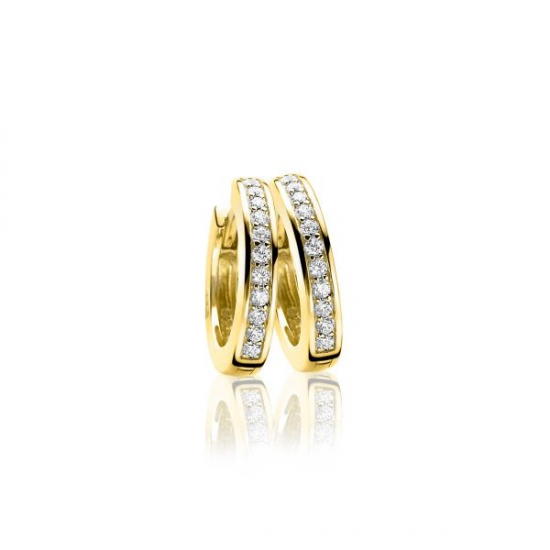 Zinzi zilveren klap creolen verguld 17X3mm - 64035