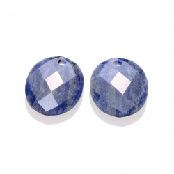 Sparkling jewels earstones  sodalite Round oval - 64056