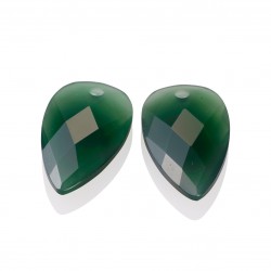 Sparkling jewels earstones  green onyx blossom - 64062