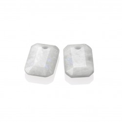 Sparkling jewels earstones  Emrald cut moonstone - 64064