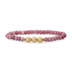 Sparkling jewels armband / pink rhodonite / 6mm - 64077