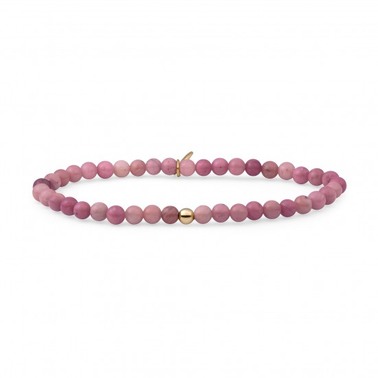 Sparkling jewels armband / pink rhodonite / saturn small 4mm - 64079