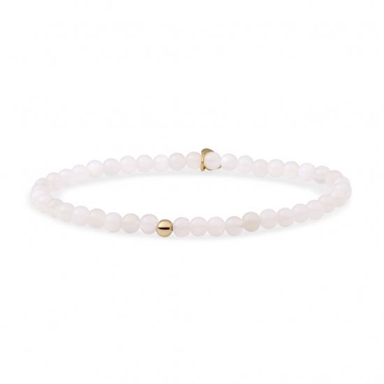 Sparkling jewels armband zilver / moonstone  / saturn large 4 mm - 64083