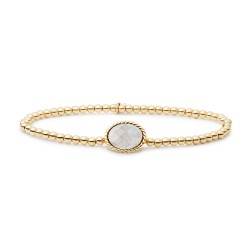 Sparkling jewels armband / silver / moonstone twist - 64085