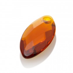 Sparkling jewels pendant gemstone / citrine / facet leaf 28mm - 64101