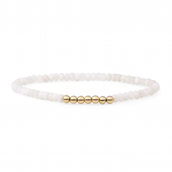Bracelet Moonstone 4mm reverse Universe gold plated - 64120