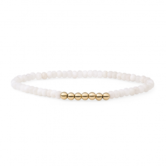 Bracelet Moonstone 4mm reverse Universe gold plated - 64120