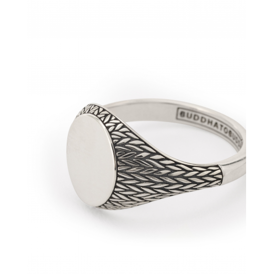 Maat 19 Ellen signet ring silver buddha to buddha Gratis graveren - 64142
