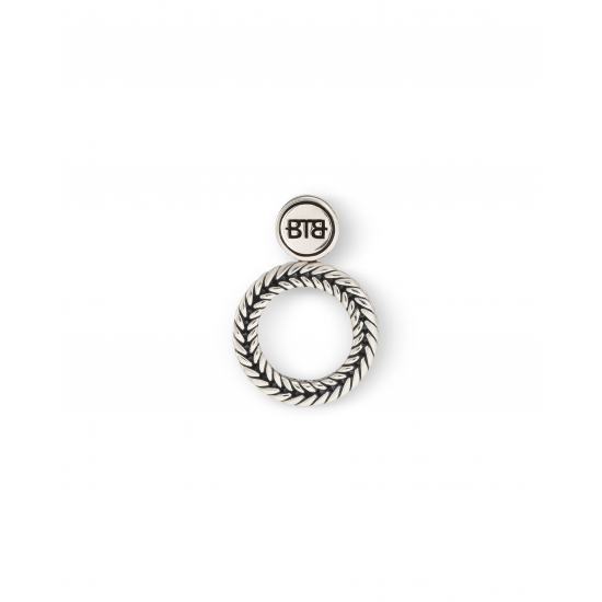 Barbara round earring silver single piece 426 one Buddha to Buddha - 64163