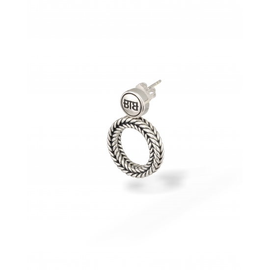 Barbara round earring silver single piece 426 one Buddha to Buddha - 64163