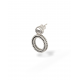 Barbara round earring silver single piece 426 one Buddha to Buddha - 64163