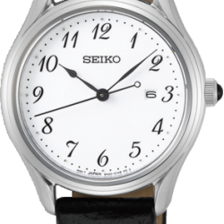 Seiko dames horloge zwart leer 50m wr SUR639P1 - 64176
